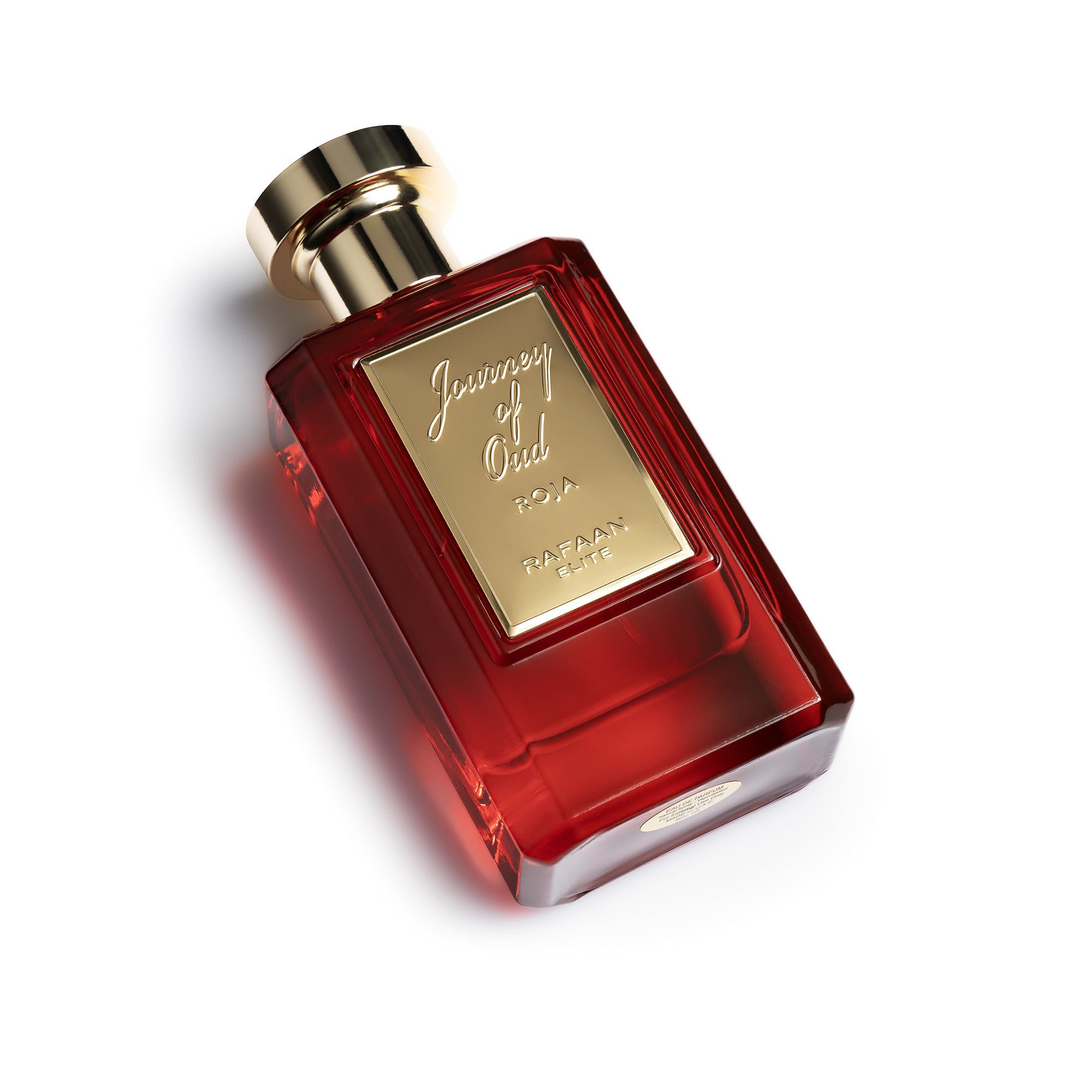 Journey of Oud Roja Perfume Bottle Lying Down By La Parfum Galleria