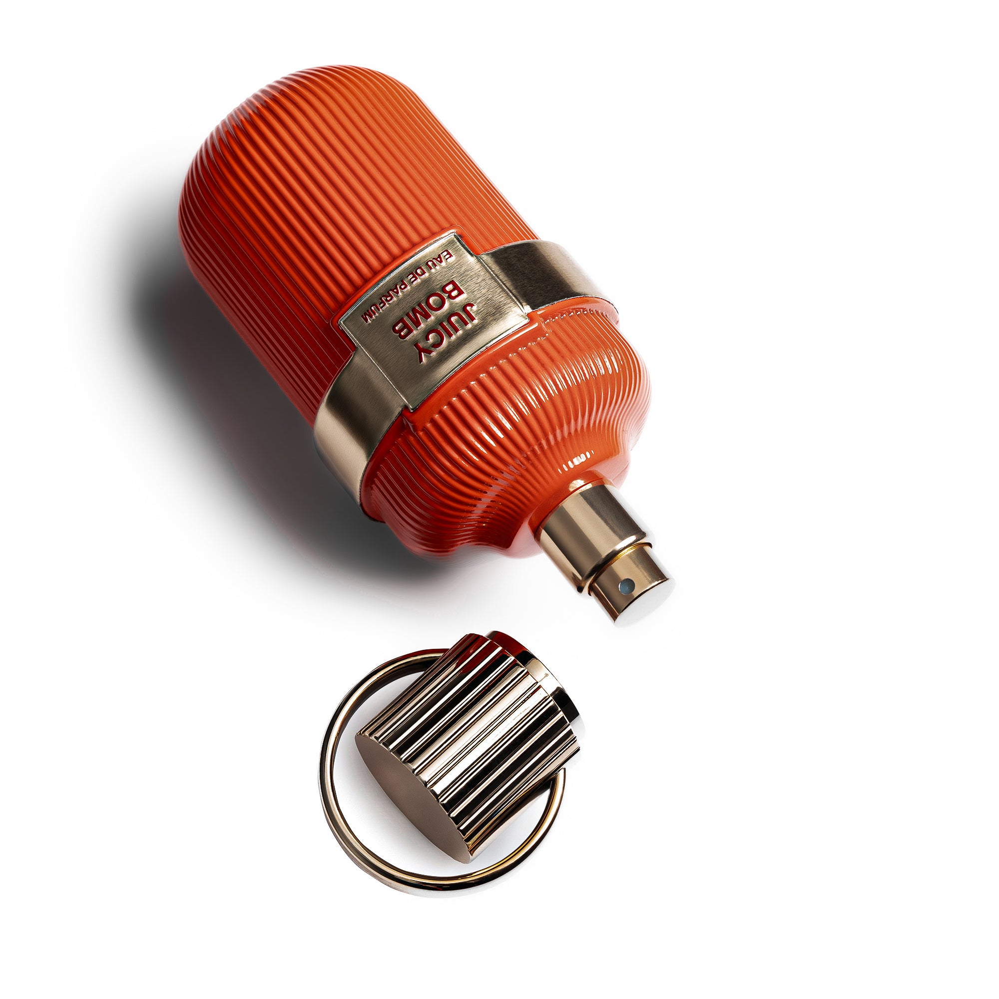 Juicy Bomb Perfume Bottle With Cap off By La Parfum Galleria