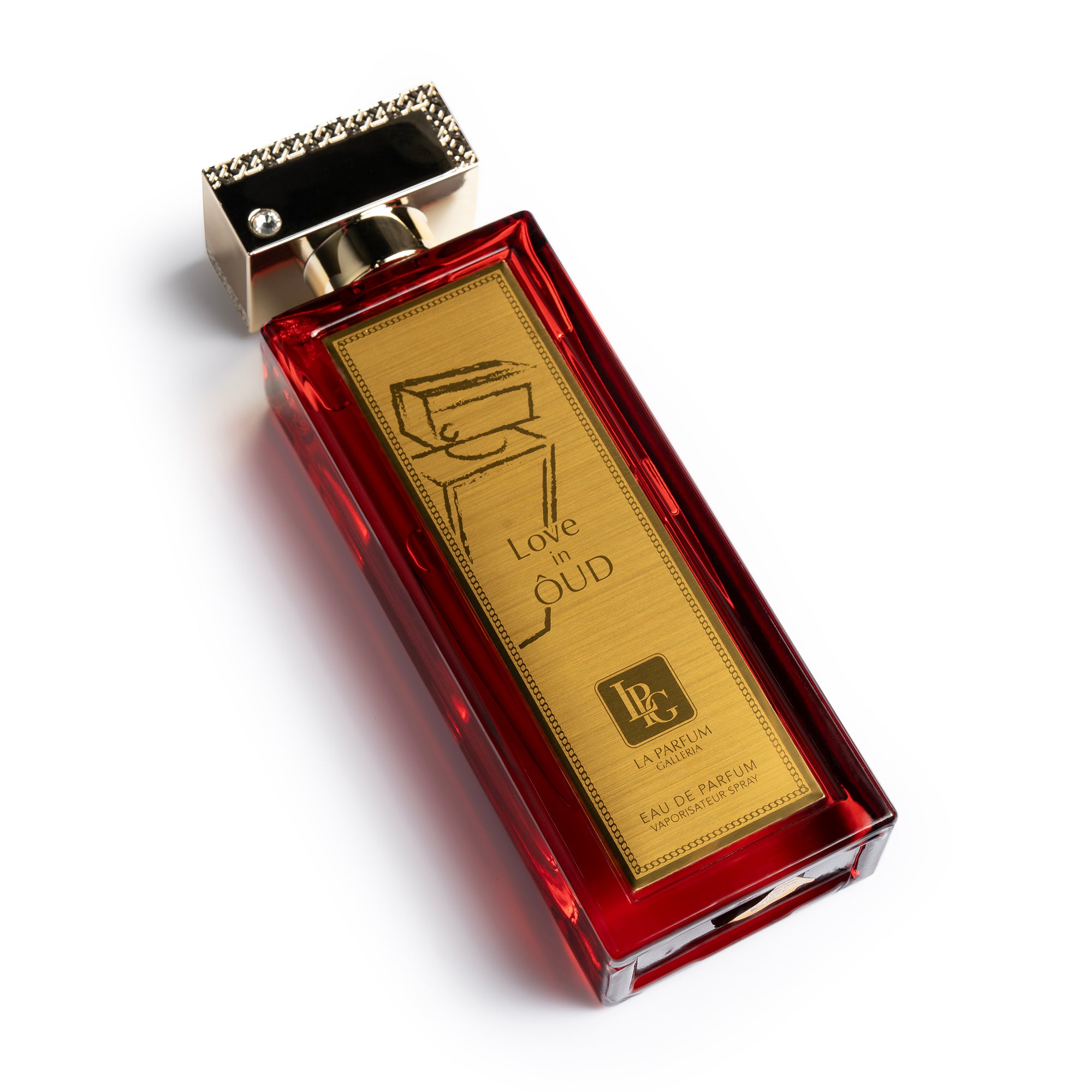 Love in Oud Perfume Bottle Lying Down By La Parfum Galleria
