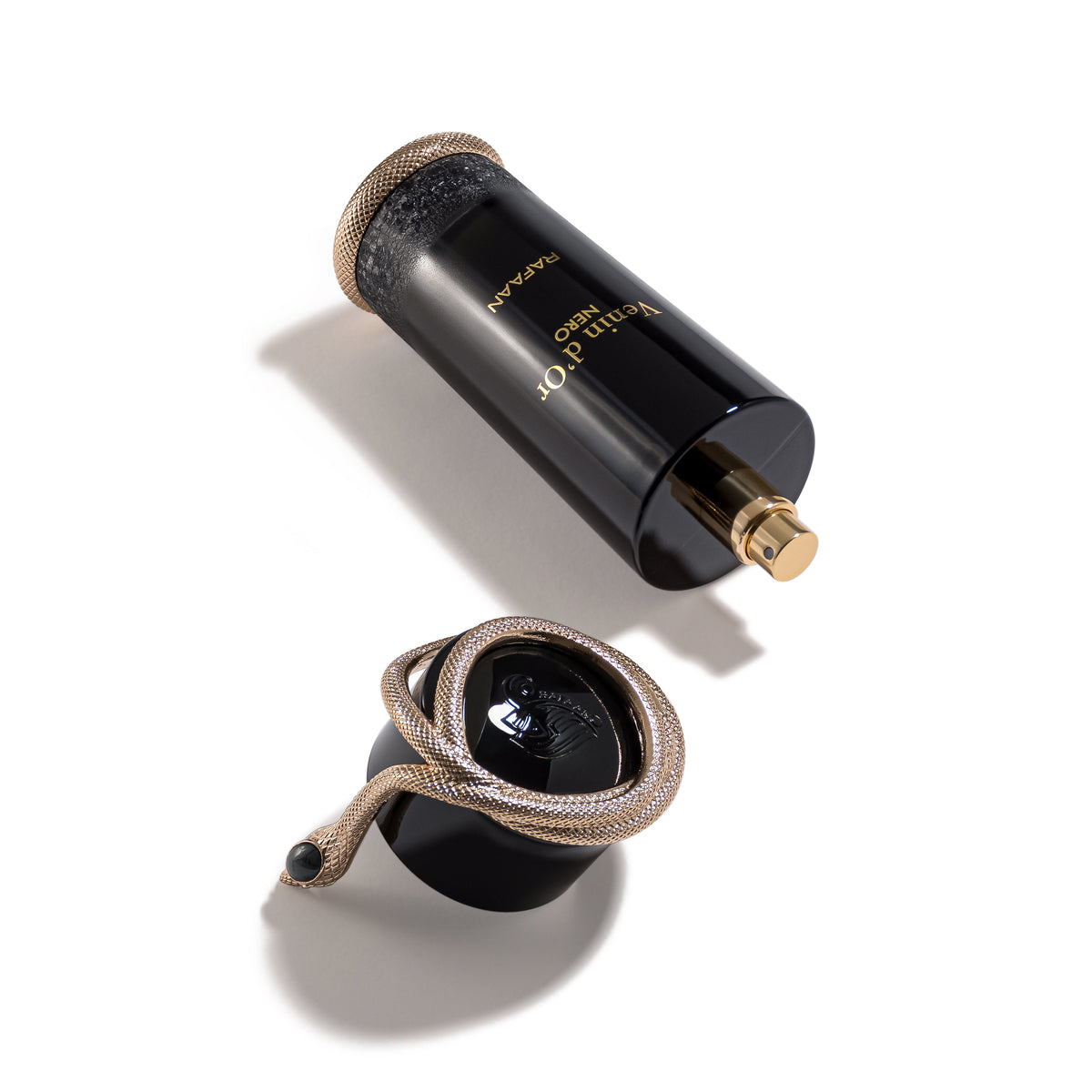 RAFAAN Venin d'Or Nero 100ml, bottle with cap removed