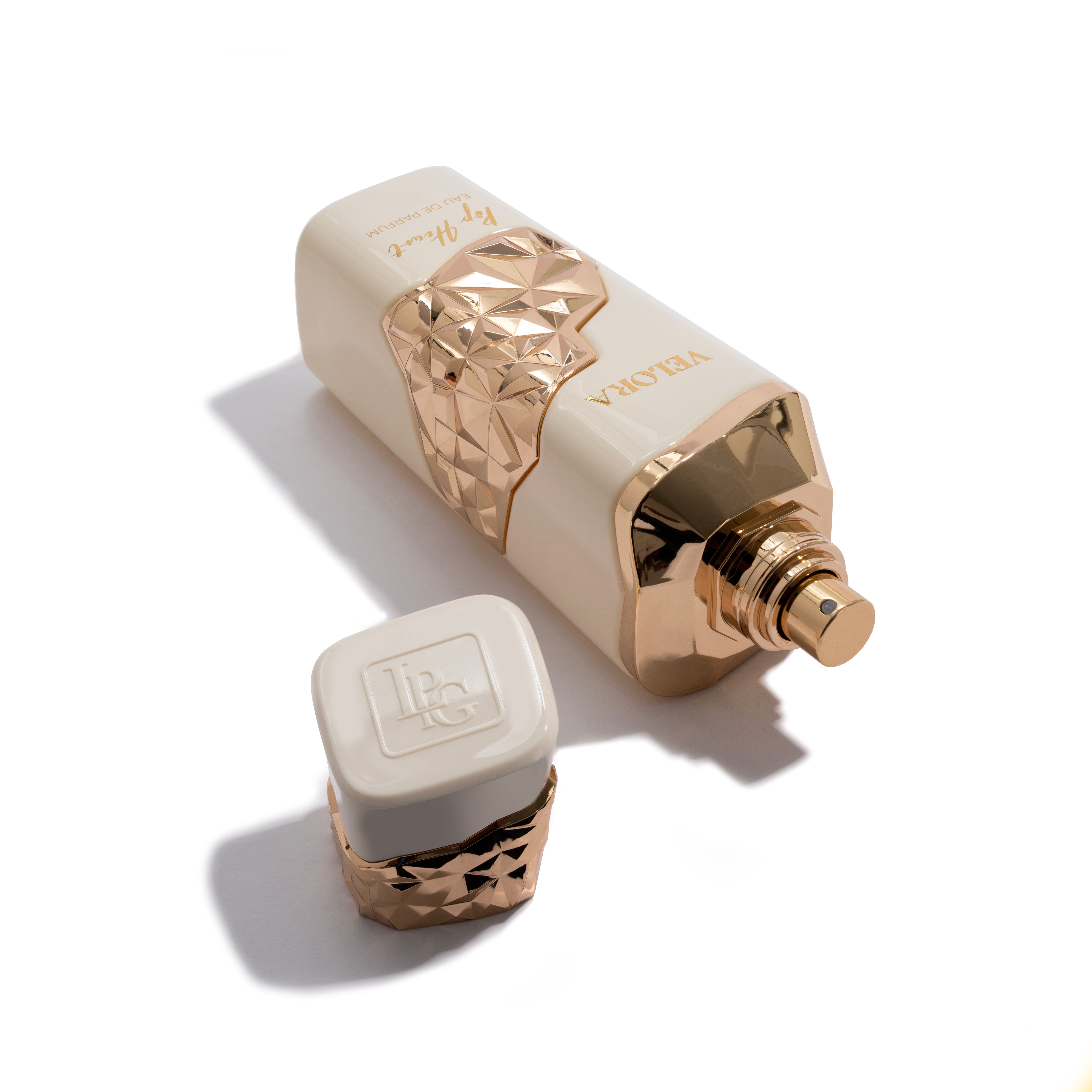 Velora Pop Heart Perfume Bottle With Cap Off By La Parfum Galleria