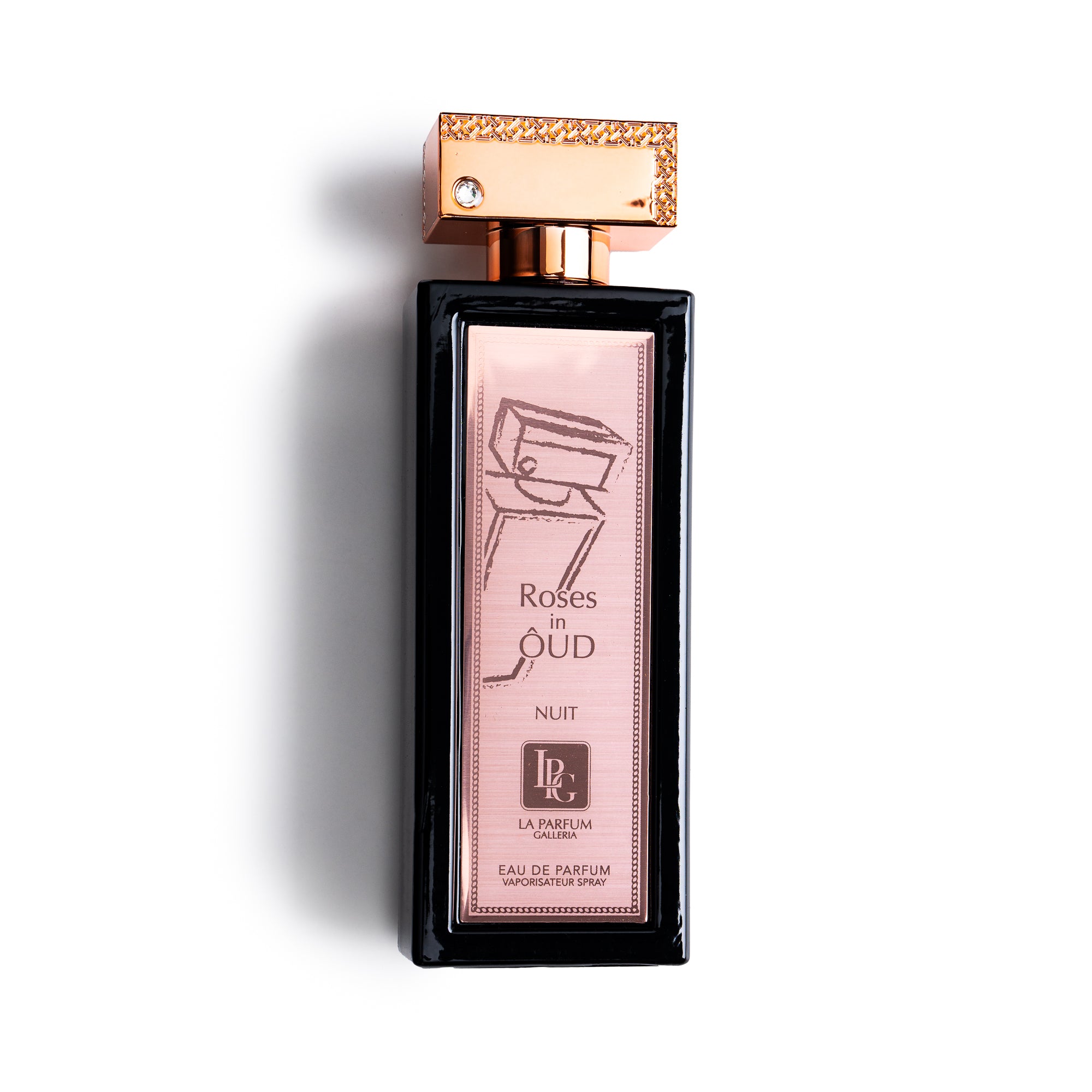 Roses in Oud Nuit Perfume Bottle By La Parfum Galleria
