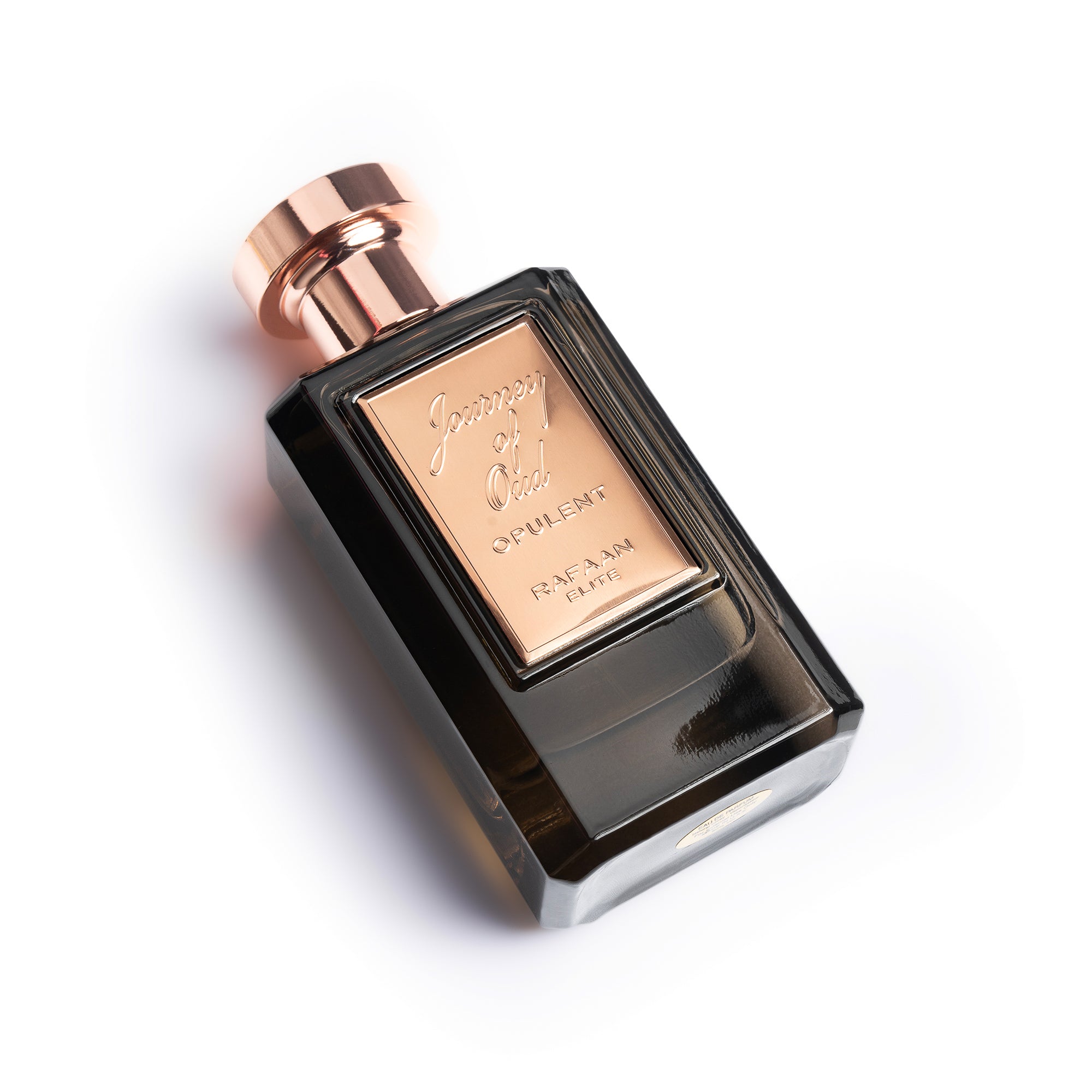 Journey of Oud Opulent Perfume Bottle Lying Down By La Parfum Galleria