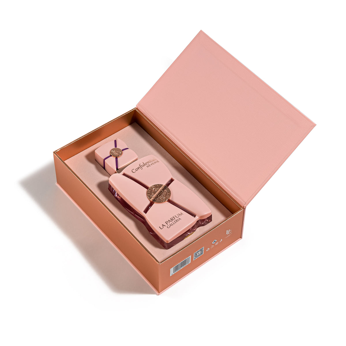 Confidential Rêverie Eau de Parfum 100ml bottle inside its open presentation box on a white background
